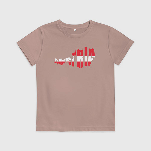 Детская футболка Карта Австрии / Пыльно-розовый – фото 1