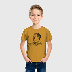 Футболка хлопковая детская Профиль Сталина, цвет: горчичный — фото 2