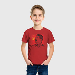Футболка хлопковая детская Профиль Сталина СССР, цвет: красный — фото 2
