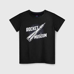 Футболка хлопковая детская Музей ракет, цвет: черный