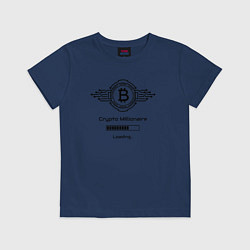Футболка хлопковая детская Биткоин символ миллионер, цвет: тёмно-синий