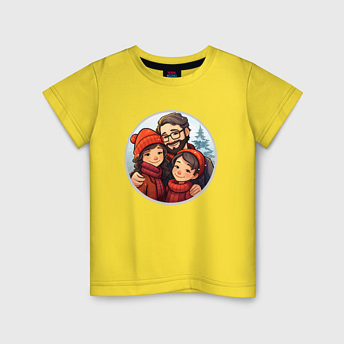 Детская футболка Семейное фото / Желтый – фото 1