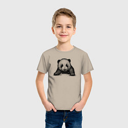 Футболка хлопковая детская Панда детеныш, цвет: миндальный — фото 2