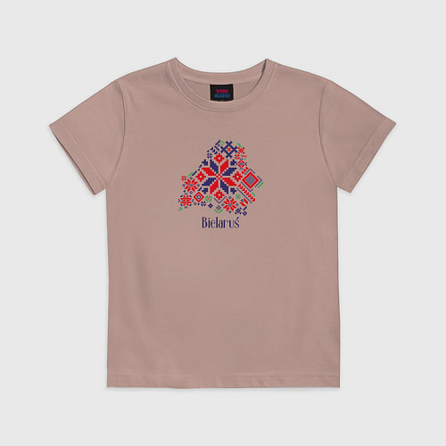 Детская футболка Belarus орнамент / Пыльно-розовый – фото 1