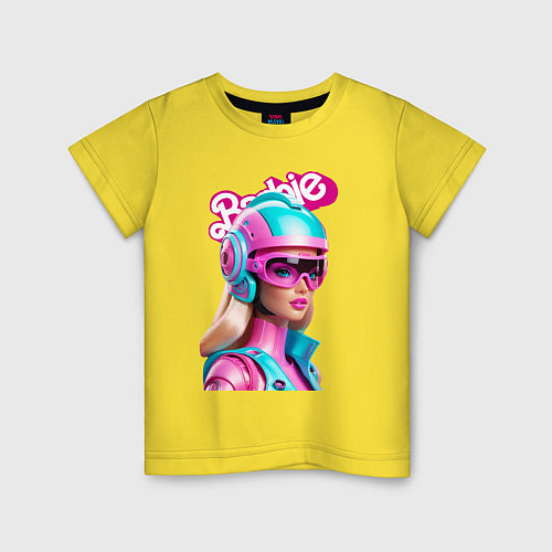 Детская футболка Barbie doll - cyberpunk / Желтый – фото 1