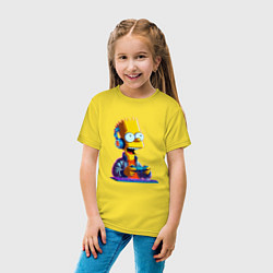 Футболка хлопковая детская Bart is an avid gamer, цвет: желтый — фото 2