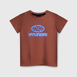 Футболка хлопковая детская Hyundai neon, цвет: кирпичный