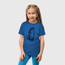 Футболка хлопковая детская Императорский пингвиненок, цвет: синий — фото 2