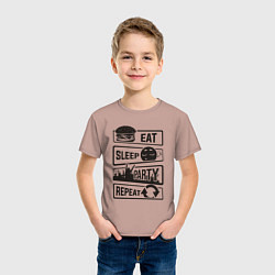 Футболка хлопковая детская Есть спать вечеринка, цвет: пыльно-розовый — фото 2