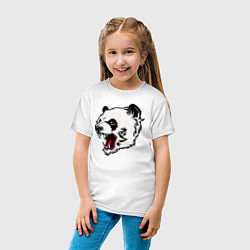 Футболка хлопковая детская Оскал панды, цвет: белый — фото 2