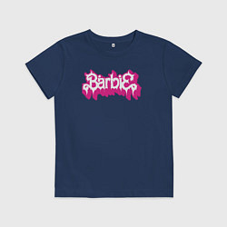 Футболка хлопковая детская Barbie pink, цвет: тёмно-синий