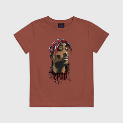 Футболка хлопковая детская 2 Pac, цвет: кирпичный