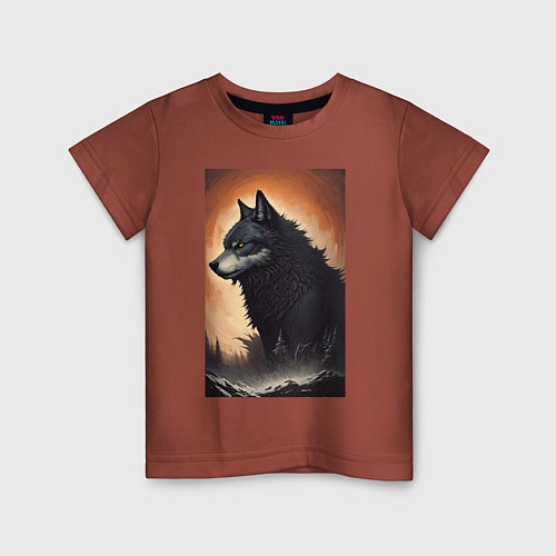 Детская футболка Большой и страшный серый волк / Кирпичный – фото 1