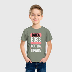 Футболка хлопковая детская Босс Вика - всегда права, цвет: авокадо — фото 2