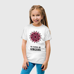 Футболка хлопковая детская The flowers are gorgeous, цвет: белый — фото 2