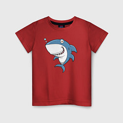 Футболка хлопковая детская Cute shark, цвет: красный