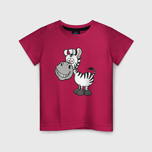 Детская футболка Весёлая зебра / Маджента – фото 1