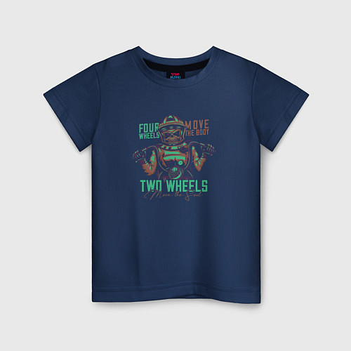 Детская футболка Два колеса / Тёмно-синий – фото 1