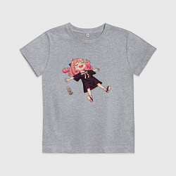 Футболка хлопковая детская Аня из аниме и манги семья шпиона, цвет: меланж