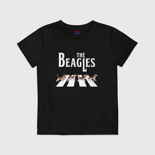 Детская футболка Бигли The Beatles пародия / Черный – фото 1