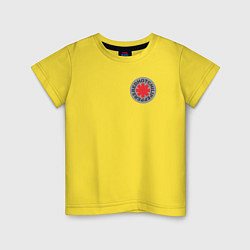 Футболка хлопковая детская Red Hot Chili Peppers эмблема, цвет: желтый