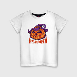 Футболка хлопковая детская Halloween праздник, цвет: белый