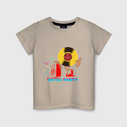 Футболка хлопковая детская Ретро вечеринка, цвет: миндальный