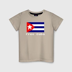 Футболка хлопковая детская Free Cuba, цвет: миндальный