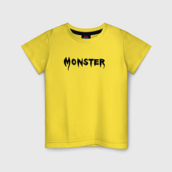 Футболка хлопковая детская Monster black, цвет: желтый