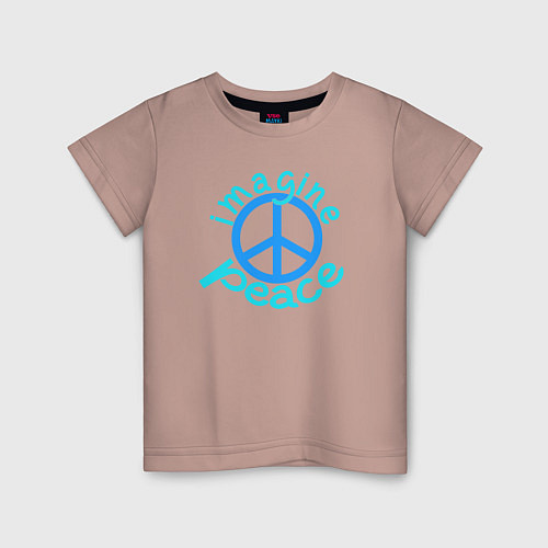 Детская футболка Imagine peace / Пыльно-розовый – фото 1