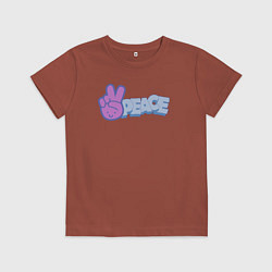 Футболка хлопковая детская Peace, цвет: кирпичный
