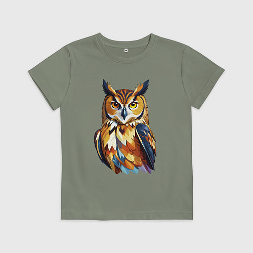 Детская футболка Мудрый филин / Авокадо – фото 1