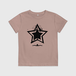 Футболка хлопковая детская Звезда простая, цвет: пыльно-розовый