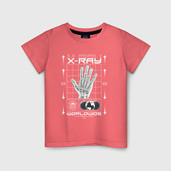 Футболка хлопковая детская X-ray streetwear, цвет: коралловый