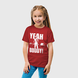 Футболка хлопковая детская Yeah buddy - Ронни Коулман, цвет: красный — фото 2