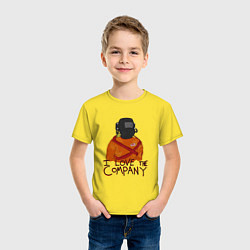 Футболка хлопковая детская Lethal Company: I Love the Company, цвет: желтый — фото 2
