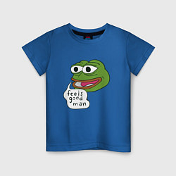 Футболка хлопковая детская Pepe feels good man, цвет: синий