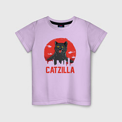 Футболка хлопковая детская Catzilla, цвет: лаванда