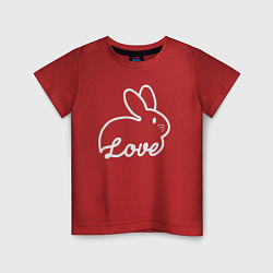 Футболка хлопковая детская Love bunny, цвет: красный