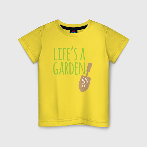 Детская футболка Жизнь это сад / Желтый – фото 1
