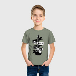 Футболка хлопковая детская Рок - навсегда, цвет: авокадо — фото 2