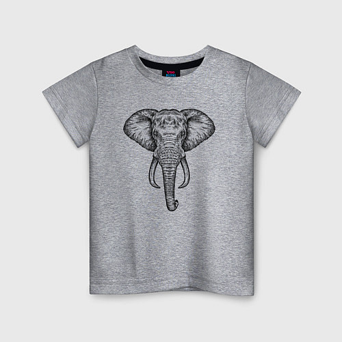 Детская футболка Голова слона / Меланж – фото 1