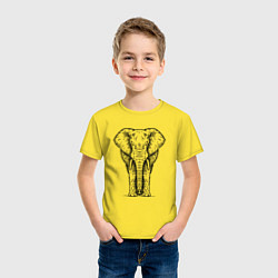 Футболка хлопковая детская Слон анфас, цвет: желтый — фото 2