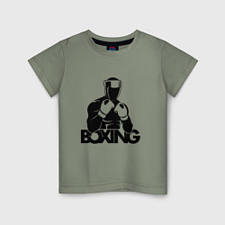 Футболка хлопковая детская Boxing art, цвет: авокадо