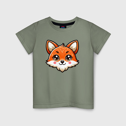 Детская футболка Мордочка лисы / Авокадо – фото 1