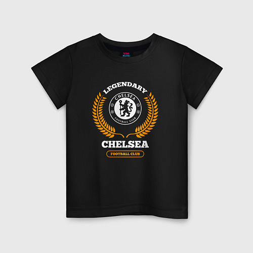 Детская футболка Лого Chelsea и надпись legendary football club / Черный – фото 1