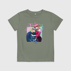 Футболка хлопковая детская Любовь с кончиков пальцев, цвет: авокадо