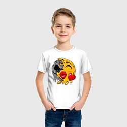 Футболка хлопковая детская Kiss smile, цвет: белый — фото 2
