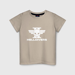 Футболка хлопковая детская Helldivers 2: Logo, цвет: миндальный