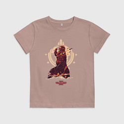 Футболка хлопковая детская Helldivers 2: Paratroopers Symbol, цвет: пыльно-розовый